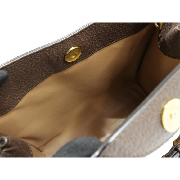 GUCCI Diana Tote Bag Bamboo Jumbo GG Handbag Shoulder Canvas Leather Brown